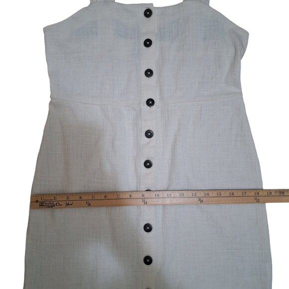 Madewell Texture & Thread Button-Front Tank Dress White Cream Cottage Medium - Picture 8 of 9